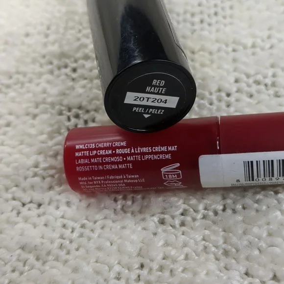 NYX Satin Lipstick in Red Haute and Smooth Whip Lip Balm in Cherry Creme Duo - Picture 5 of 9